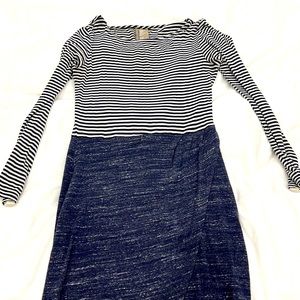 Blue striped sweater dress